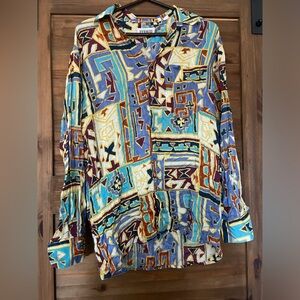 Feraud by Louis Feraud vintage linen blouse shirt  size M
